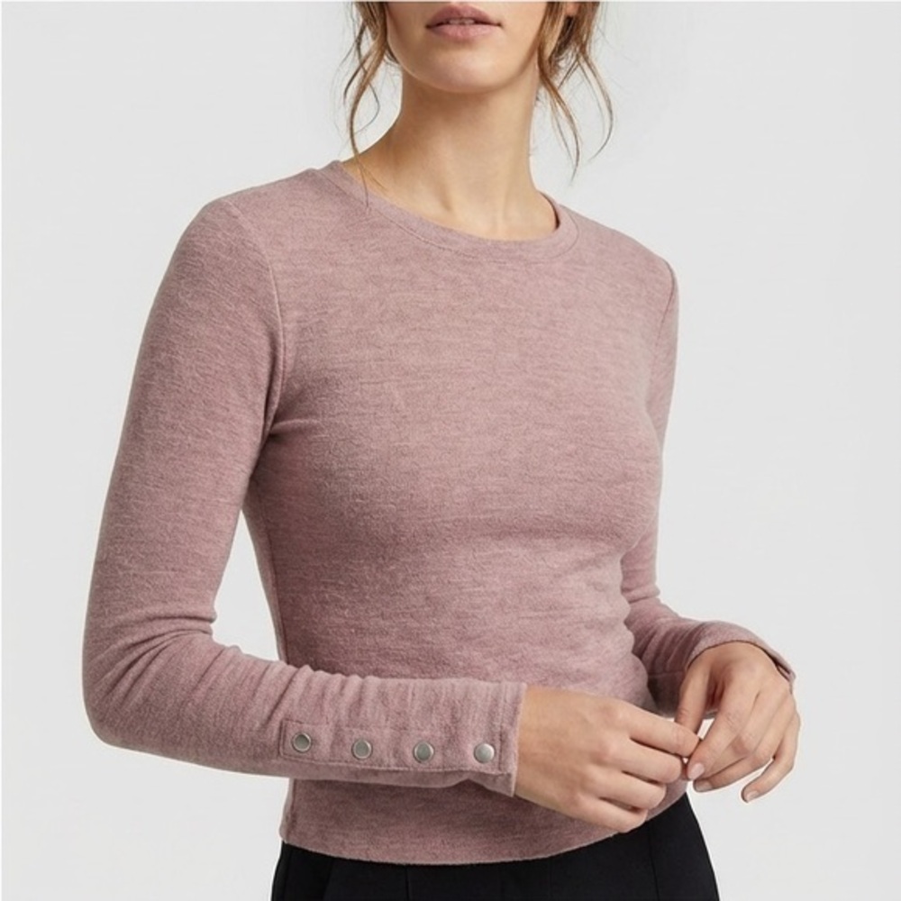 Dynamite Pink Fitted Long Sleeve Top Button Cuff XS